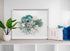 teal wall art coral